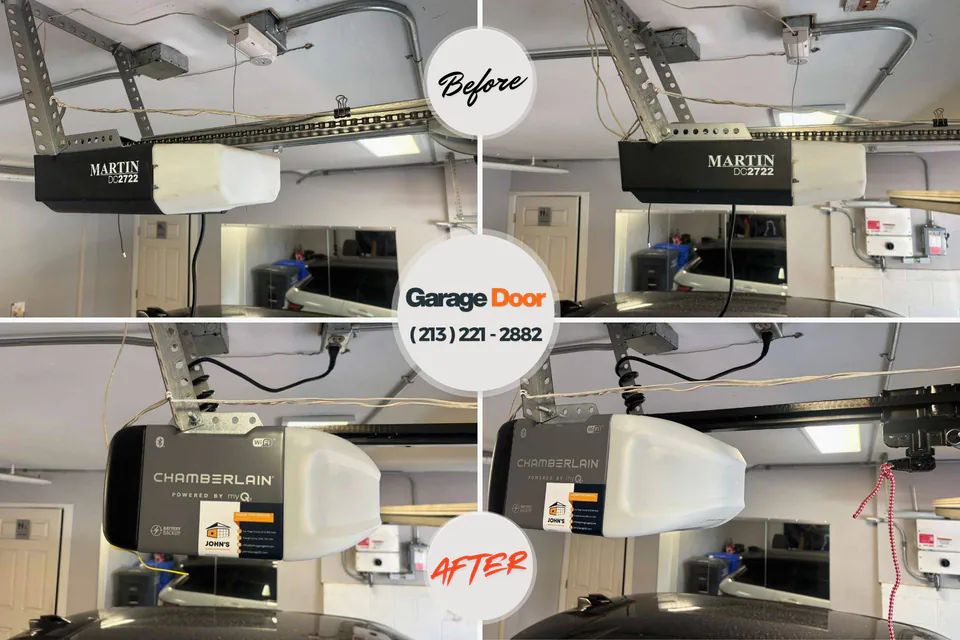 Before and after: garage door repair Madison County